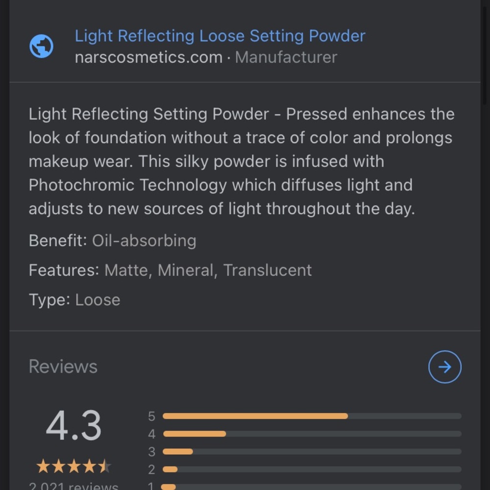 NARS  Crystal Translucent Powder Setting Powder - Picture 4 of 9